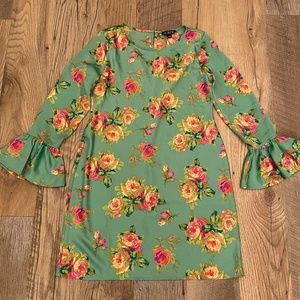 NWT JCrew Winter Garden Green Floral Womens Dress Ruffle Size 2